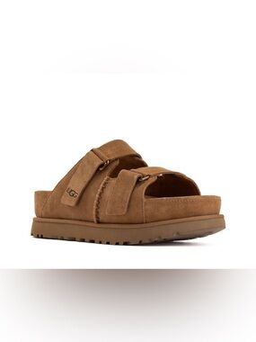 UGG Goldenstar Hi Slide sandal in chestnut. Like new in box.